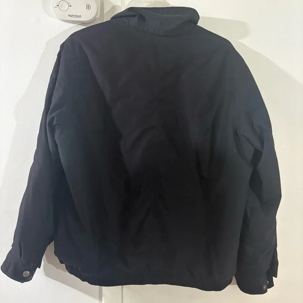 Perry Ellis Portfolio Insulated Windbreaker Jacket Mens XL Black Navy Full Zip